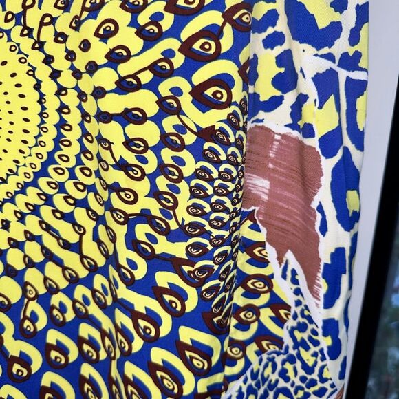Antik Batik Arly Pencil Dress Yellow Blue size S/M - Picture 4 of 11